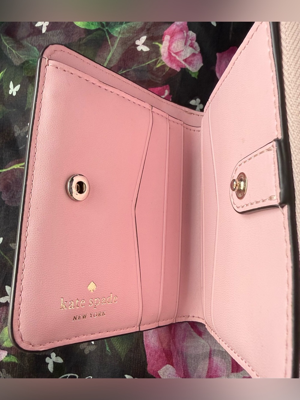 Kate Spade Staci Pink Small Zip Around Bifold Wallet - Picture 9 of 14
